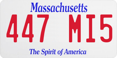 MA license plate 447MI5