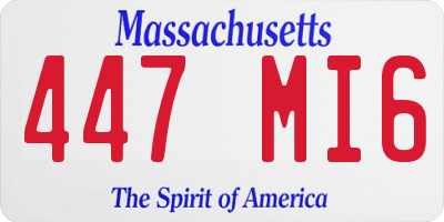 MA license plate 447MI6