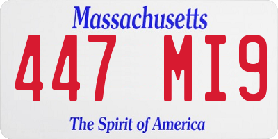 MA license plate 447MI9