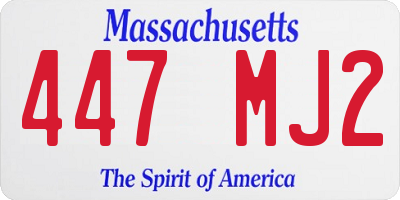 MA license plate 447MJ2