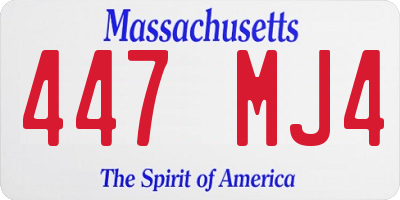 MA license plate 447MJ4