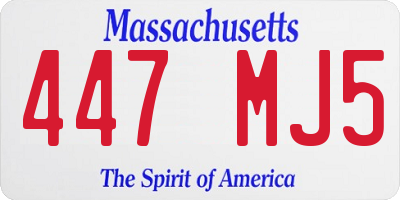 MA license plate 447MJ5