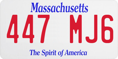 MA license plate 447MJ6