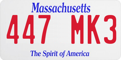 MA license plate 447MK3