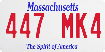 MA license plate 447MK4