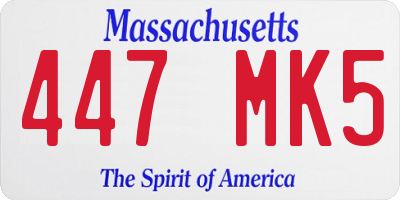 MA license plate 447MK5