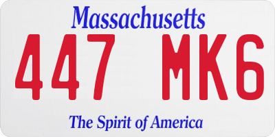 MA license plate 447MK6