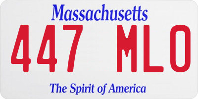 MA license plate 447ML0