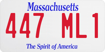MA license plate 447ML1