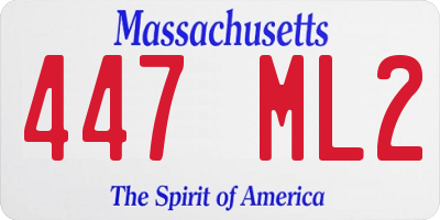 MA license plate 447ML2