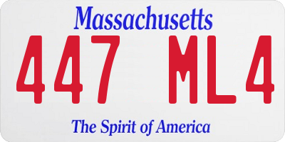 MA license plate 447ML4