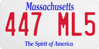 MA license plate 447ML5