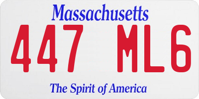 MA license plate 447ML6