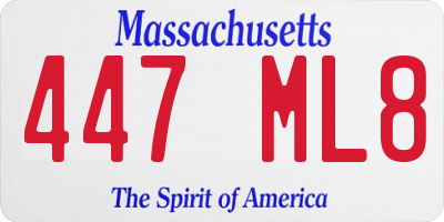 MA license plate 447ML8
