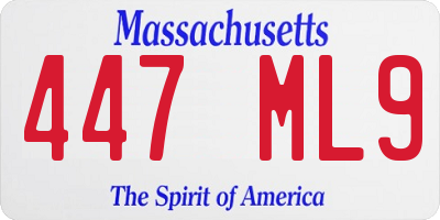 MA license plate 447ML9