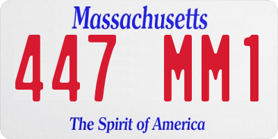 MA license plate 447MM1