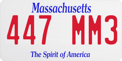 MA license plate 447MM3