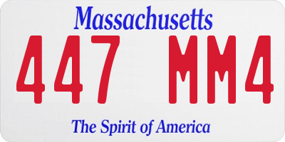 MA license plate 447MM4