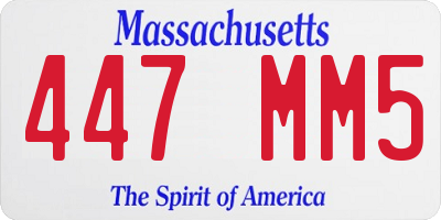 MA license plate 447MM5