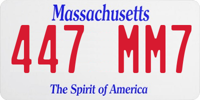 MA license plate 447MM7