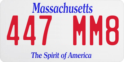 MA license plate 447MM8