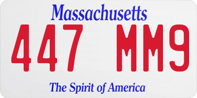 MA license plate 447MM9