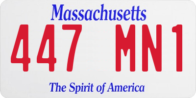 MA license plate 447MN1