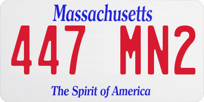 MA license plate 447MN2