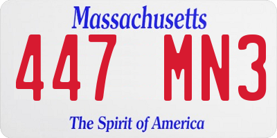 MA license plate 447MN3
