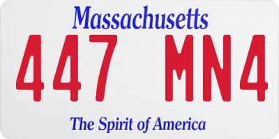 MA license plate 447MN4
