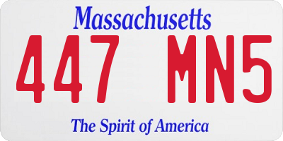 MA license plate 447MN5