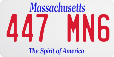 MA license plate 447MN6