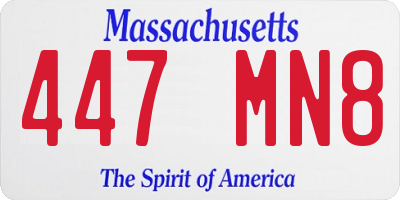 MA license plate 447MN8