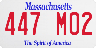 MA license plate 447MO2