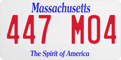 MA license plate 447MO4