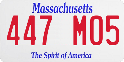 MA license plate 447MO5