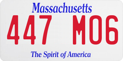 MA license plate 447MO6