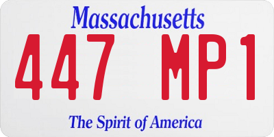 MA license plate 447MP1
