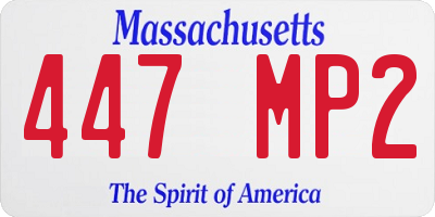 MA license plate 447MP2