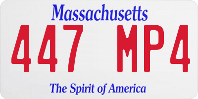 MA license plate 447MP4