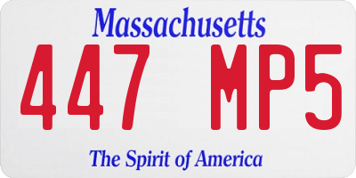MA license plate 447MP5