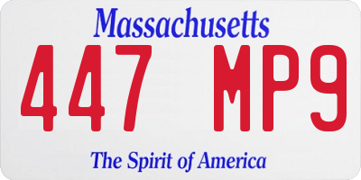 MA license plate 447MP9