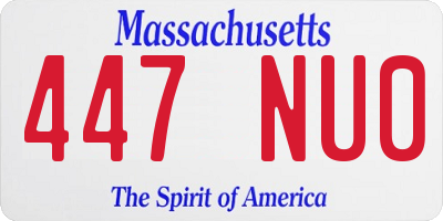 MA license plate 447NU0