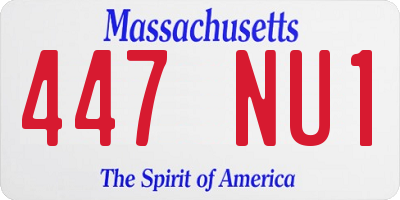 MA license plate 447NU1