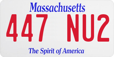 MA license plate 447NU2