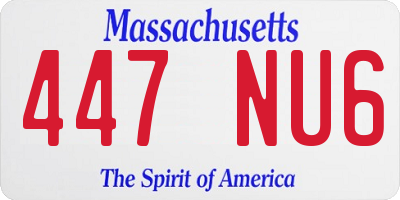 MA license plate 447NU6