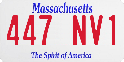 MA license plate 447NV1