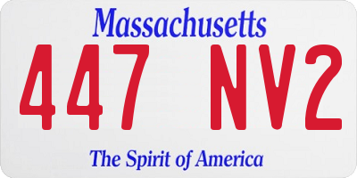 MA license plate 447NV2