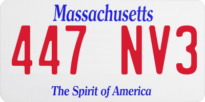 MA license plate 447NV3