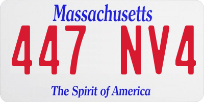 MA license plate 447NV4